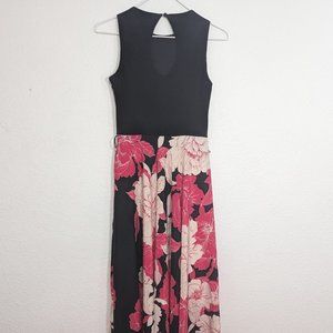black floral evening gown